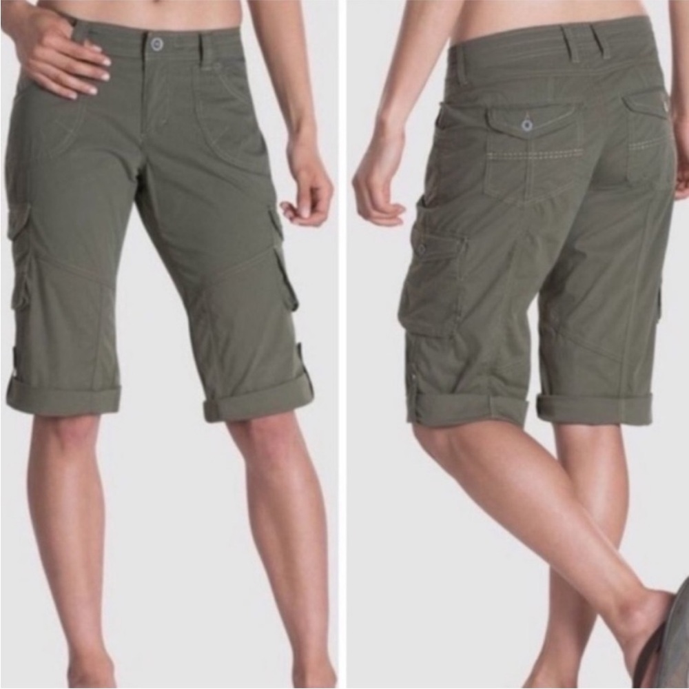 KÜHL Women’s Kontra Cropped Convertible Cargo Capri Pants Sage Olive 8